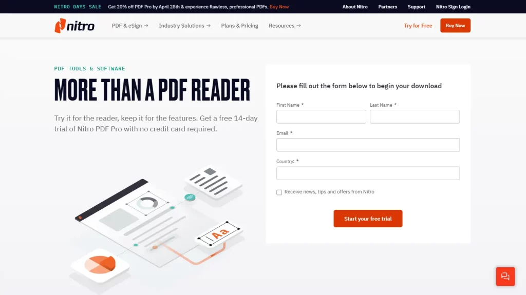 Nitro PDF Reader Trình chuyển đổi PDF tải xuống miễn phí
