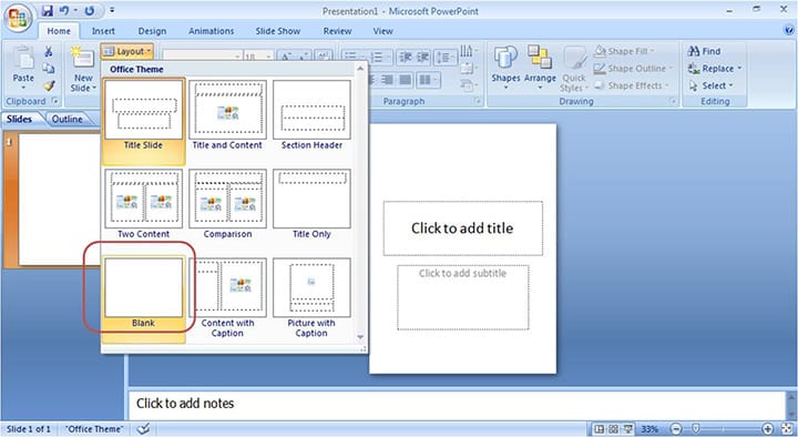 page setup powerpoint windows