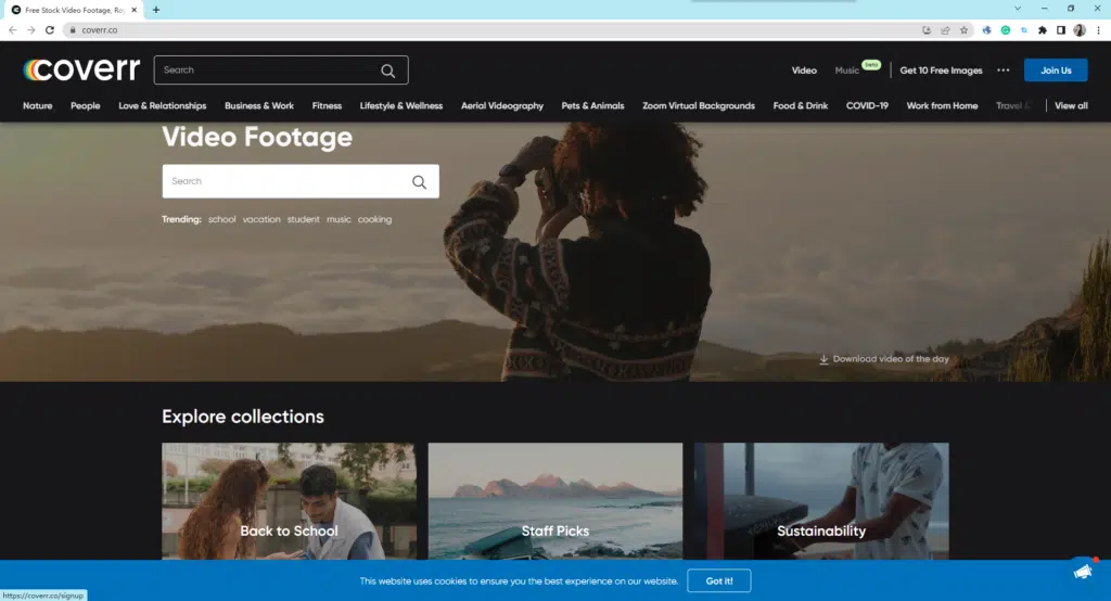 Coverr-free stock video website