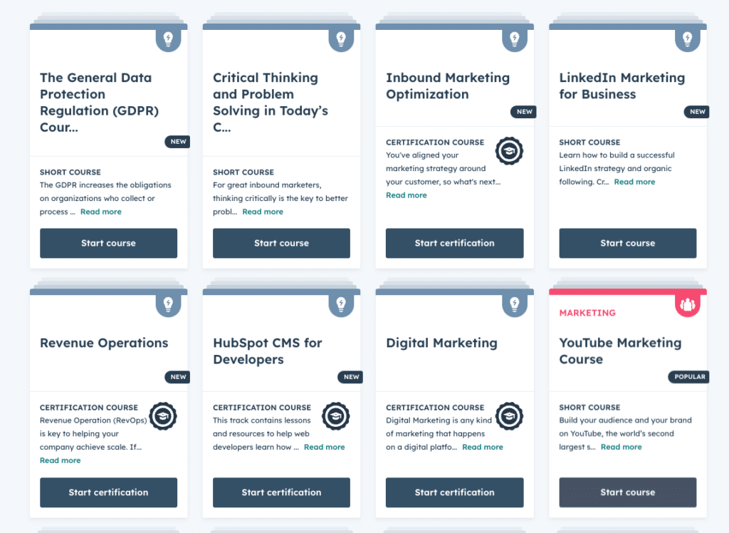 HubSpot Academy-marketing websites