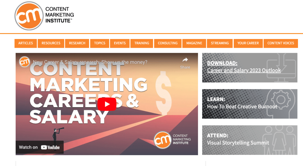sito web di marketing dell'istituto di content marketing