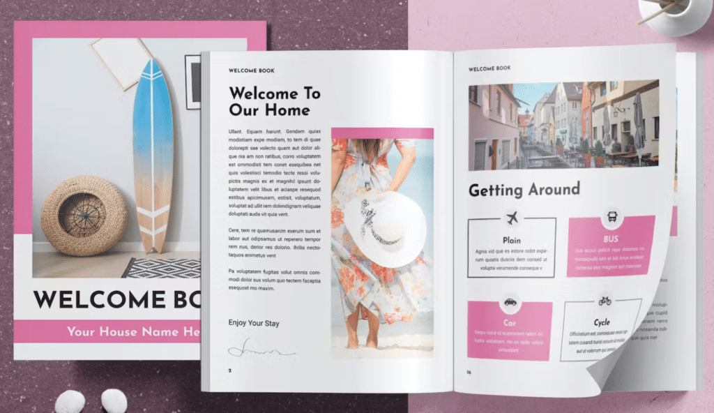 Airbnb welcome book samples