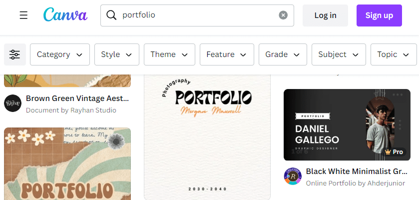portfolio bog