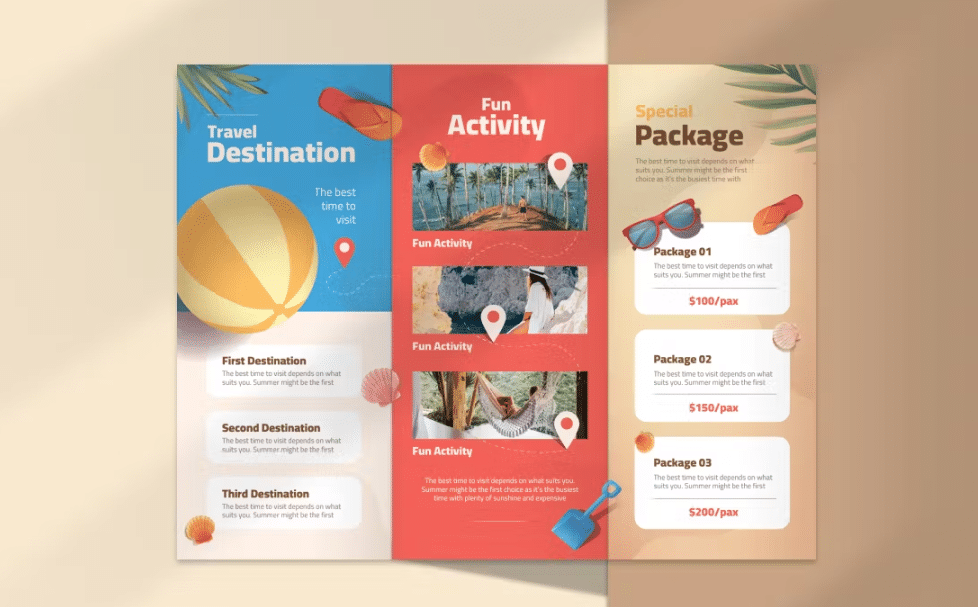 conception d'une brochure de voyage