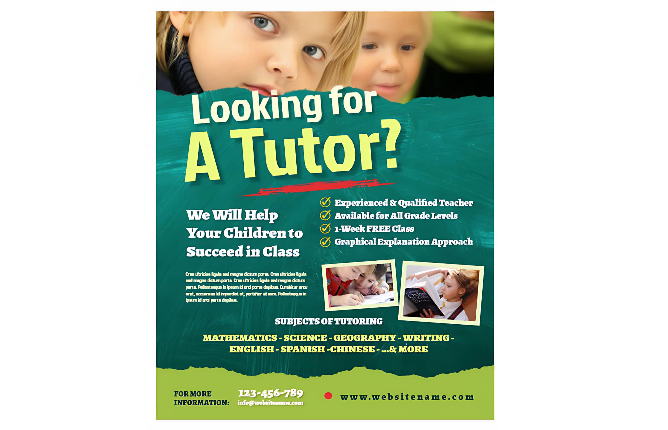 Tutoring Leaflet Template Tutoring Leaflet Template