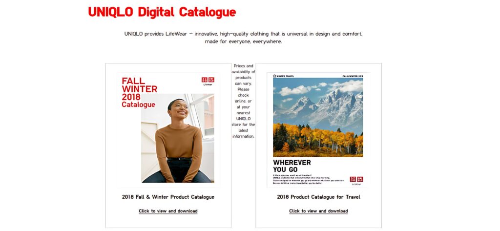 online catalog examples, interactive catalogue examples