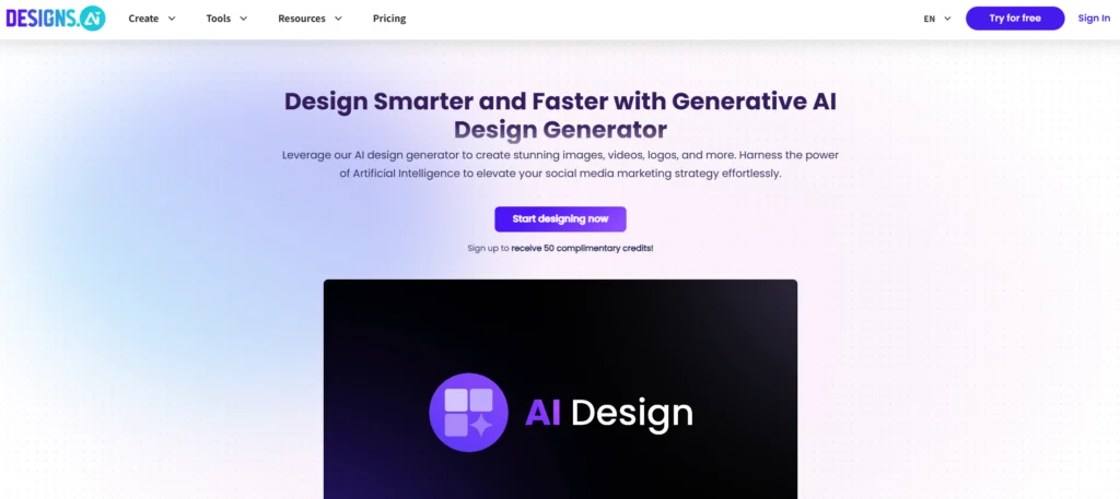 Generatore di volantini online gratuito Designsai
