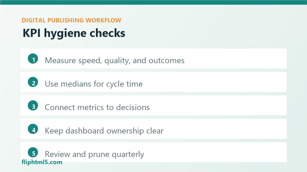 KPI hygiene checklist for content operations in digital publishing