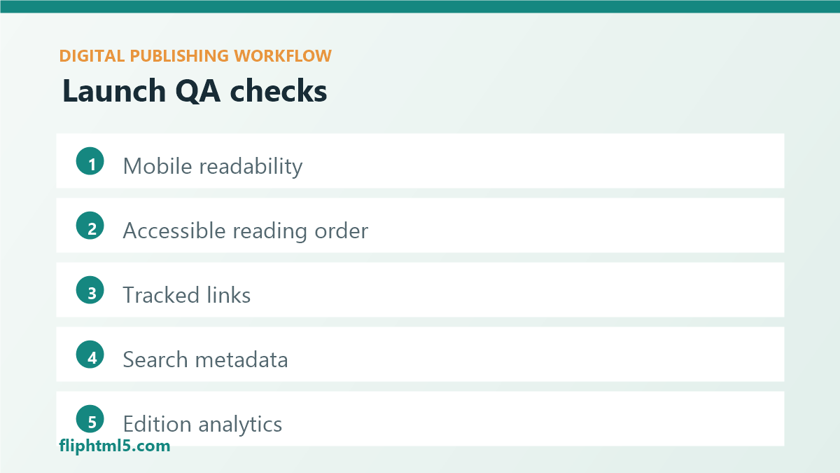 Launch QA checklist for reader-ready online editions